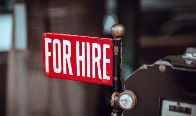 Red for hire sign